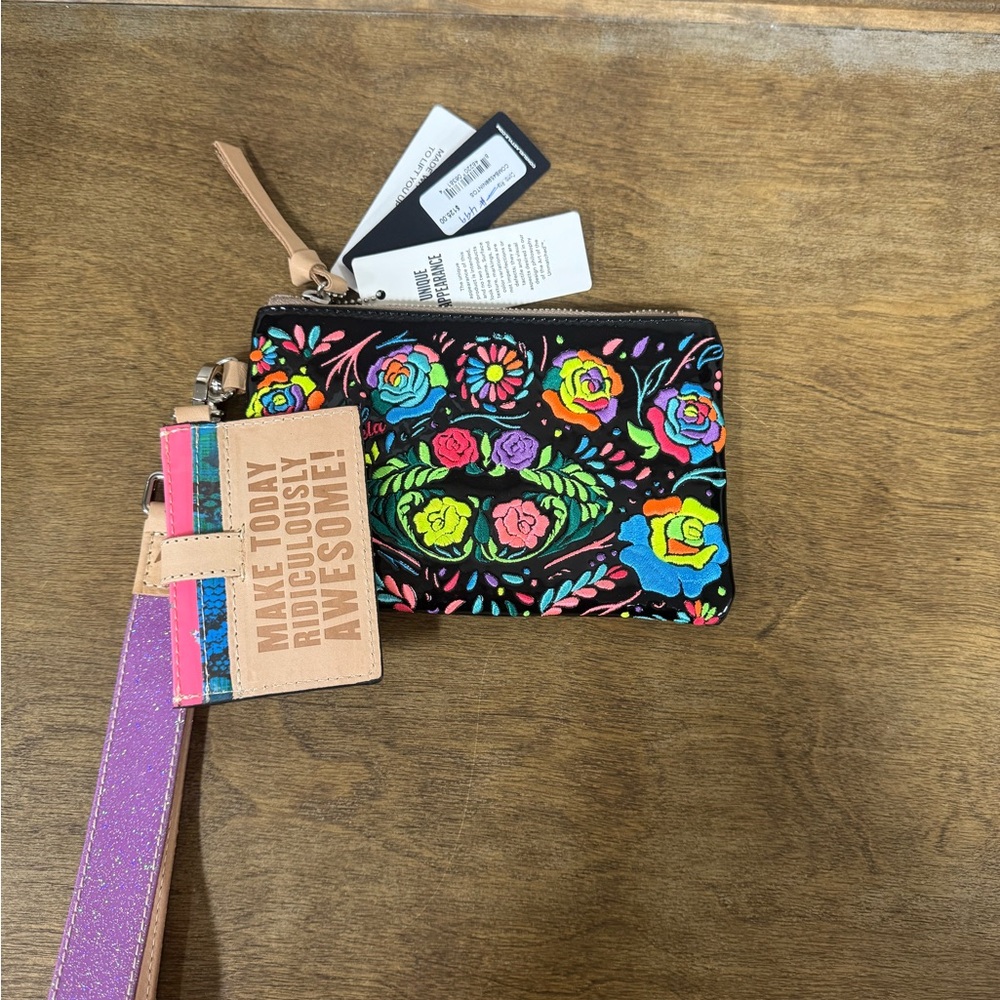Colorful Floral Wristlet
